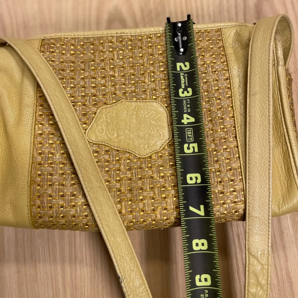 Carlos Falchi Yellow Leather Crossbody Bag